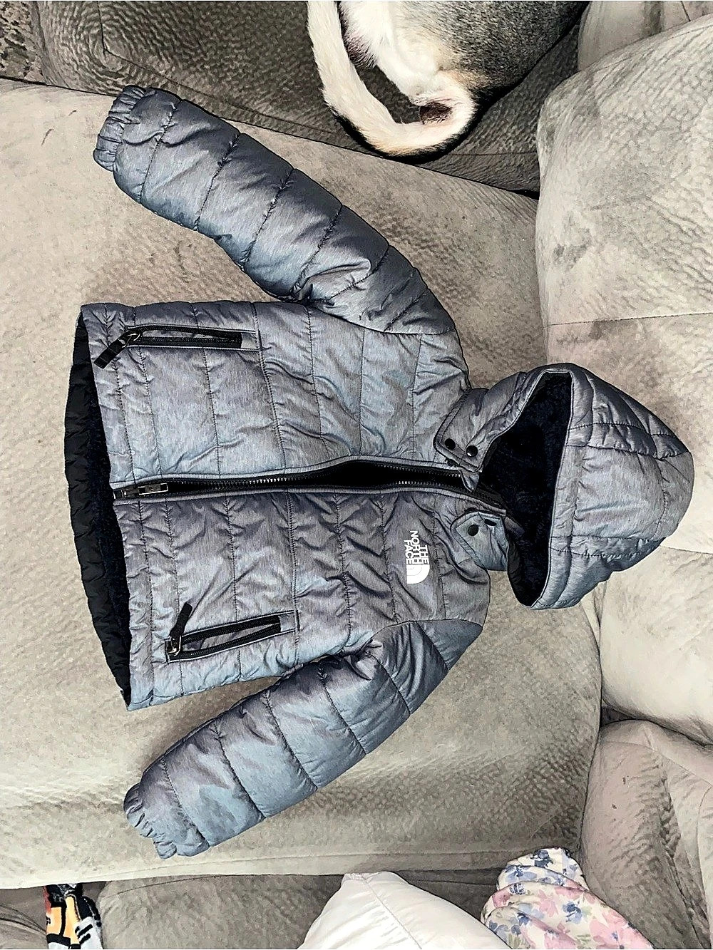 The North Face Youth Reversible Mossbud Swirl Jacket Boys XS (6) Gray